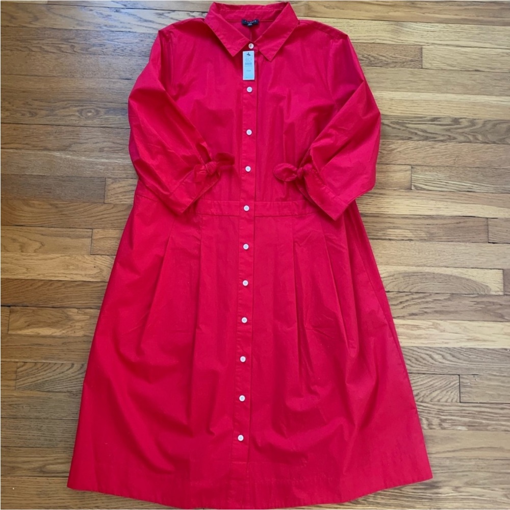 Talbots Red Button Down Dress